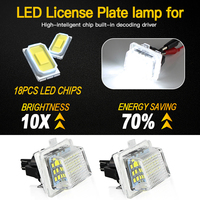 2PC Blanc 6000K LED Feux de plaque d'immatriculation arrière pour Mercedes Benz Classe C W204 2D/4D/5D 2007-2011 W205 2014 et plus