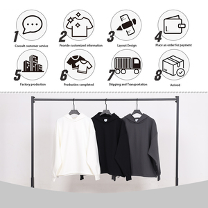 Sudadera de corte holgado con mangas raglán y cuello redondo, 420G, de tejido grueso, con diseño de patchwork, corta y ancha para hombre - Product Image 5