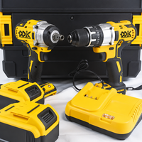 Kit d'outils de perçage sans fil 21V de qualité industrielle, portable, avec moteur sans balais, en acier inoxydable, avec mallette rigide pour projets de bricolage à domicile, comprend