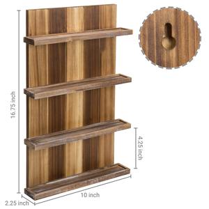 Vendite calde galleggianti a 4 livelli da parete in legno bruciato rustico <span class=keywords><strong>portabottiglie</strong></span> in stile Pallet - Product Image 5