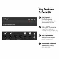 2x2 Dante Audio Bridge XLR Analog-zu-Digital-Konverter mit DSP PoE+ 48V Phantomspeisung XLR 2 Ein- 2 Ausgänge Dante Netzwerk-Bridge AES67