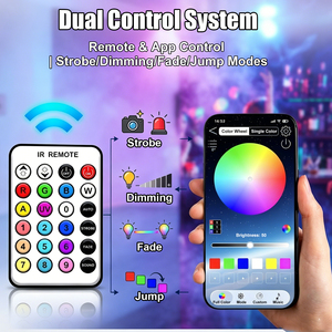 Luz LED Inalámbrica de 4x12W con Batería, RGBWAUV 6 en 1, Activación por Sonido, Control Remoto por Aplicación, DMX, Resistente al Agua, Amarilla, para Escenarios y Bodas - Product Image 5