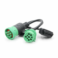 Cable de Diagnóstico de 9 Pines J1939 y 16 Pines OBDII con Aislamiento de PVC y Clasificación IP67 para Camiones Comerciales, Flotas, ELD 12V