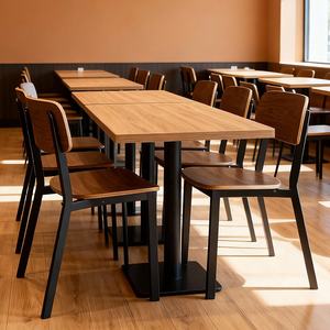 ชุดเฟอร์นิเจอร์ร้านอาหารโรงแรมดีไซน์ทันสมัยจากผู้ผลิต โต๊ะอาหารพร้อมเก้าอี้โลหะสำหรับร้านกาแฟ - Product Image 1