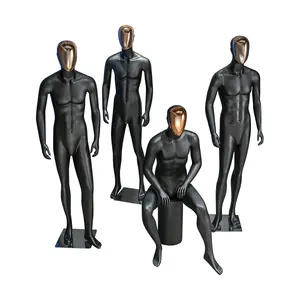 Boutique Shop Stand mane)muscle Man Chrome modello FRQ Display Full Body manichino in fibra di vetro nero uomo per abiti