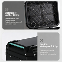 Top case moto en aluminium 80 L, étanche, à fixation rapide, pour scooter et vélo électrique, avec dossier et doublure en cuir