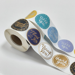สติกเกอร์ขอบคุณแบบม้วนขายส่งจากโรงงาน พิมพ์ลายตามสั่ง กาวในตัว กันน้ำ สำหรับของขวัญและบรรจุภัณฑ์ - Product Image 3