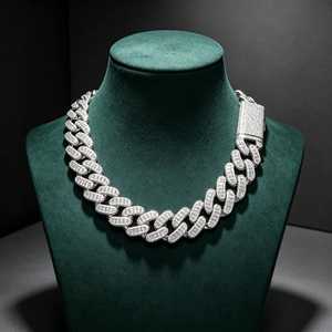 Cadena Cubana de Plata de Ley 925 con Moissanita de Diseño Único para Hombre, Collar Hip Hop Iced Out, Joyería de Lujo para Fiestas - Product Image 2