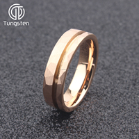 6mm Trendiger Roségold-Plattierter Wolframcarbid-Ehering Blanker Ring mit Kanalset-Inlay für Verlobung Jubiläum Unisex-Schmuck