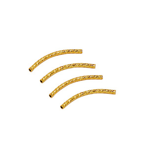 18K Gold Plated Faceted Threaded Bent <b>Copper</b> Tube For <b>Bracelet</b> Making Jewelry Findings 000843 - Product Image 3