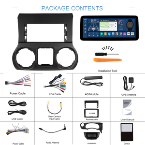 Autoradio Android Podofo 12,3 pouces 8 cœurs 4+64 <span class=keywords><strong>CarPlay</strong></span>/Android Auto/GPS/WIFI/RDS/DSP/IPS sans fil pour Jeep Wrangler 2015-2017 - Product Image 6