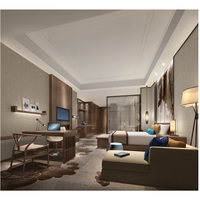 Ensembles de chambre à coucher d'hôtel en bois massif king size de luxe sur mesure Mobilier de chambre à coucher d'hôtel Holiday Inn Express