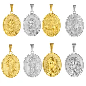 Hot Sell Religious Medal Christian Punk Jesus Pendant Virgin Mary Pendants Saint Figure Charms For Necklace