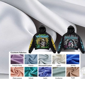 Sudadera con Capucha de Invierno para Hombre, Estilo Y2K, Tejida, de Gran Peso, con Estampado DTG, Lavado Vintage, Bajo sin Rematar, Fabricación OEM Personalizada - Product Image 2