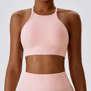 Conjunto de roupas esportivas de ioga sem costura para meninas, roupas esportivas de cintura alta e leves, roupas esportivas de ioga sem costura