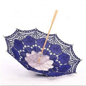 Parasol de mariage victorien en dentelle, fait main, couleur bambou naturel, grand format, 48 cm, bambou et dentelle de coton - Product Image 5