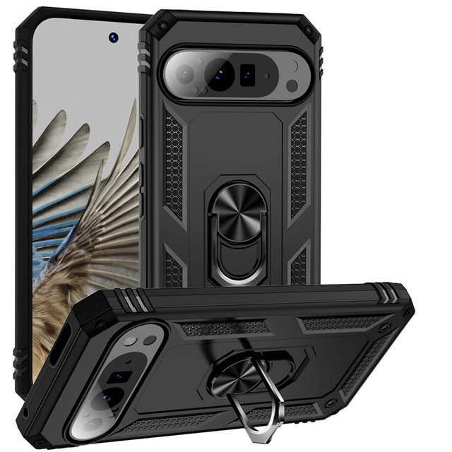 Premium Rugged Armor Full Coverage Anti Fall Shockproof Phone Grip Stand Phone case Cover for Google Pixel 6 7 8 9 Pro XL