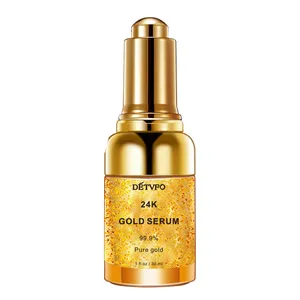 Serum aktif emas 24 K, Label pribadi Serum emas organik Korea murni 24 K Nano Emas Serum Kulit Wajah