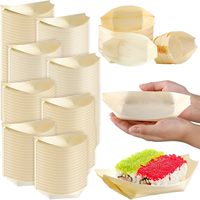 Assiettes jetables en bois en forme de bateau de 1000 pièces, 4 pouces (10,2 cm), assiettes en bambou, assiettes jetables en feuille de bambou pour sushi, plateaux de service