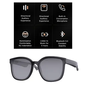 Новая беспроводная гарнитура глаз носить смарт-очки со светодиодной подсветкой аудио солнцезащитные очки smart музыкальные очки, очки для езды на велосипеде, спортивные