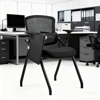 Chaise de bureau ergonomique en fer avec design moderne, multicolore, dossier solide pliable pour utilisation en conférence