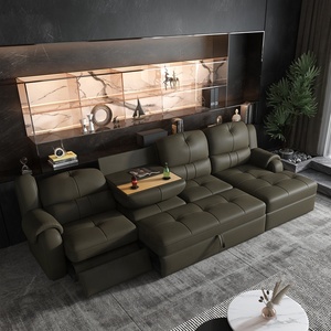 Canapé-lit multifonctionnel en cuir de designer italien Canapé de luxe pour salon de 4 <span class=keywords><strong>à</strong></span> 5 places avec rangement Fauteuil électrique inclinable de <span class=keywords><strong>première</strong></span> <span class=keywords><strong>classe</strong></span> - Product Image 2