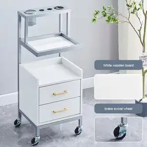 Luxury Gold Metal with wheels rolling cart for hair salon beauty tool hair salon trolley
