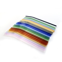 Pailles en verre borosilicate écologiques, résistantes à la chaleur, droites, courbées ou ondulées, pour boissons et lait en bar.