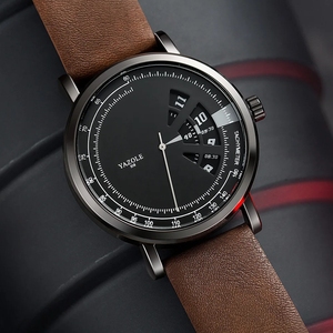 Pour 518 2024 montre de Sport en cuir antique de luxe pour hommes boîtier en acier inoxydable mouvement à Quartz étanche - Product Image 3