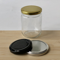 Weithalsglas 250 ml 8 oz für Salsa, Lebensmittelaufbewahrung, Chiliöl, Knusperkerne, Marmelade, Honig, Gewürze mit Gold-, Schwarz- oder Silberfarbenem Schraubverschluss