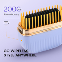 Brosse chauffante sans fil PRITECH, mini lisseur de cheveux rechargeable, mini peigne chauffant électrique de poche pour les voyages