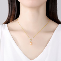Collier pendentif en argent sterling S925 avec perle d'eau douce, micro-pavé délicat en zircon en forme de goutte, accessoires de bijouterie transfrontaliers