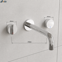 Mitigeur de bain et de douche mural en laiton certifié sans plomb, à double poignée, poli, moderne