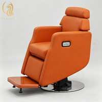 Fauteuil de Barbier Électrique de Luxe Chuque à Moteur Unique, en Cuir Moderne avec Dossier Électrique et Grande Pompe, Idéal pour Salons, Centres de Fitness et Centres Commerciaux