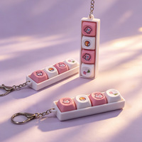 Custom Acrylic square Mechanical Keyboard Tactile Keycap Switch Tester Keychain Flexible Cartoon Pattern Finger Spinner Toy UV
