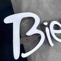 Lettres en acier inoxydable avec éclairage frontal en acrylique LED, résistantes aux intempéries, logo 3D multicolore personnalisé pour la publicité, les immeubles de bureaux