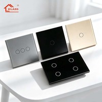Nouvel interrupteur intelligent tactile KLASS en verre or, noir, gris, blanc, 1/2/3/4 voies, pour maison intelligente WiFi Zigbee, certifié CEC 10A