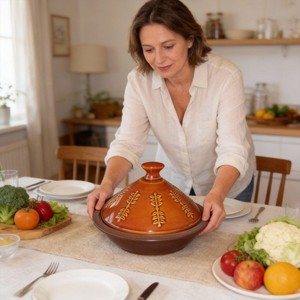 Ensemble <span class=keywords><strong>de</strong></span> cuisine en céramique écologique Tajine, 2 pièces, vaisselle et casseroles pour cuisinières à gaz et à induction - Product Image 5