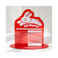 Calendrier de bureau transparent en acrylique avec animaux mignons, décoration de bureau, cadeau, calendrier perpétuel