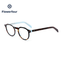 Flowerfour FFM3021 Lunettes en acétate faites à la main pour adultes, monture optique à bordure complète, lunettes pour hommes et femmes, montures tendance
