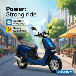 Venta de Fábrica: Motocicleta Eléctrica de 72V, Scooter Azul de Larga Duración, Especificaciones Personalizables - Product Image 3