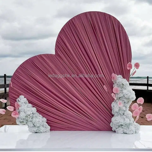 LEDA Events Party Supplies Curved Arch Heart Shaped Curtain Wedding Arch Tension Fabric Cover Heart Arch <b>Backdrop</b> Frame - Product Image 1
