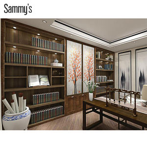 Moderno design moderno porta laccata a LED libreria/libreria per casa ufficio pannello in legno resistente - Product Image 3