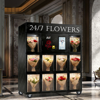 Distributeur automatique de fleurs en libre-service 24h/24, intérieur/extérieur, écran tactile, plusieurs options de paiement, 10 compartiments, fleurs fraîches