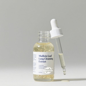 Extrait de feuille de molène, complément alimentaire naturel pour la purification pulmonaire, disponible en divers emballages : bouteille, fût, boîte, verre, plastique, pot Mason - Product Image 1
