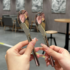 Cuillère à soupe en acier inoxydable 304, épaisse, à long manche, pour enfants et adultes - Product Image 4