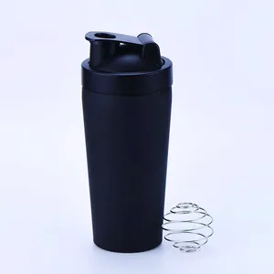 Protein Shaker Bottle Wholesale Blank Stainless Steel Shake Workout Fitness Cup Bottle Insulated Metal Gym Protein Shaker Cup With Ball