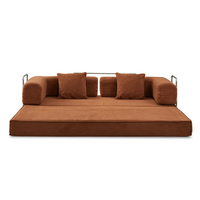 Sofá Modular Comprimido con Estructura de Espuma Completa, Tela de Pana Premium, Estructura Exterior de Acero Inoxidable 304, Fábrica OEM ODM