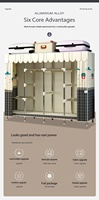 Armoire en tissu économique de style dessin animé en métal pour la maison, les chambres et les locations ; robuste, durable, entièrement assemblée, épaissie