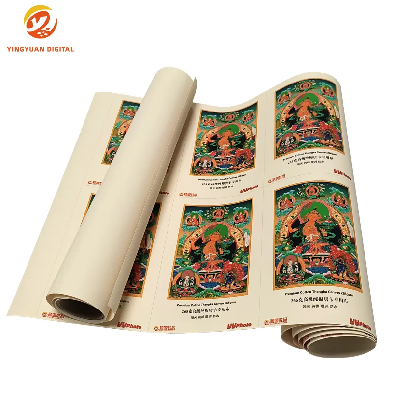 Tây Tạng Phật giáo Thangka sơn in ấn vải 100% cotton 265gsm 24 "trang trí tường nghệ thuật nhà phun vải
